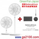 已完售,BALMUDA EGF-1560-WG灰色+EGP-100(日本國內款):::GreenFan Japan,立扇電風扇+Battery&Dock;,充電電池與基座,無線電風扇,刷卡或3期