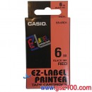 CASIO XR-6RD1 紅色色帶黑字(公司貨):::6mm標籤印字帶,標籤色帶,一般色帶,寬度6mm,總長度8m,刷卡不加價或3期零利率,XR6RD1